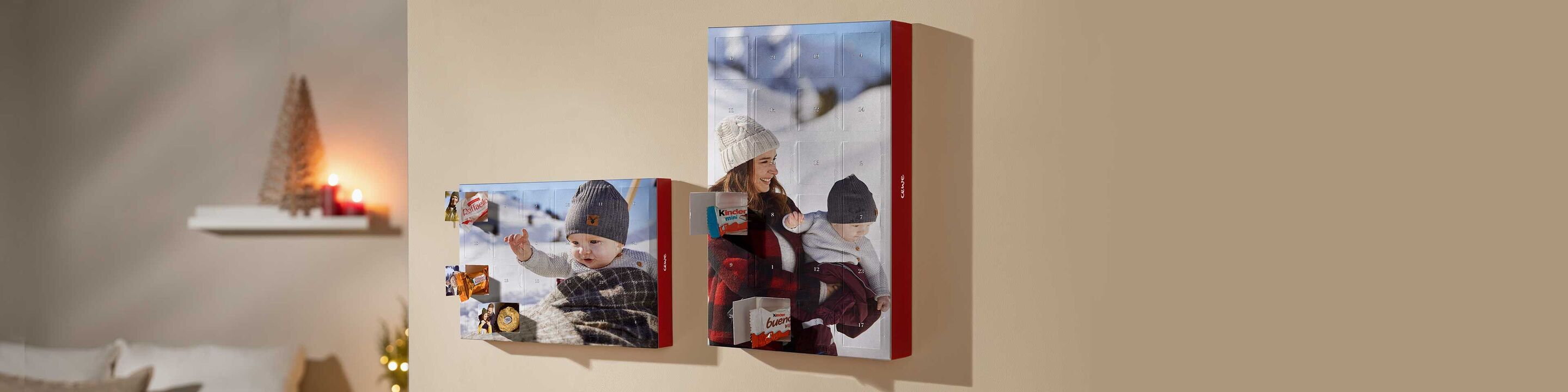 Due quadri decorativi con foto di famiglia nello spazio abitativo