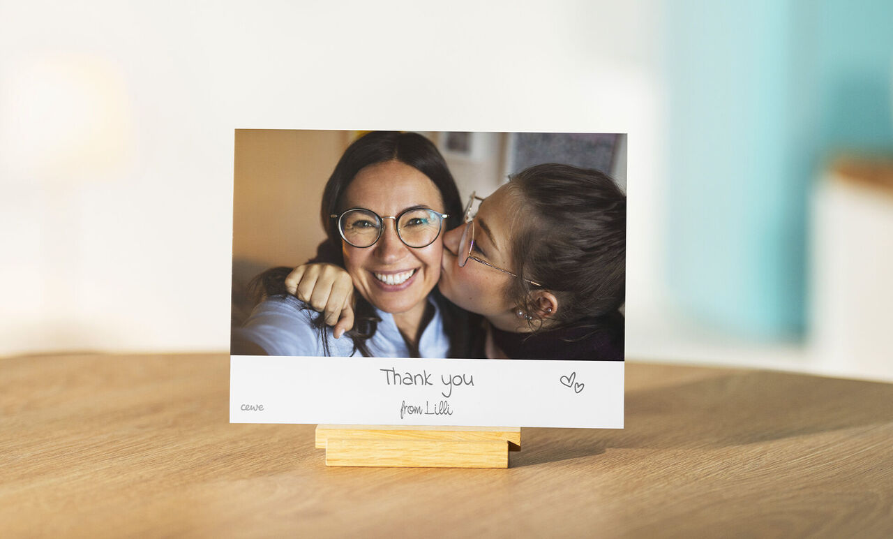 Un dolce ricordo con "Thank you" su una stampa fotografica ben presentata.