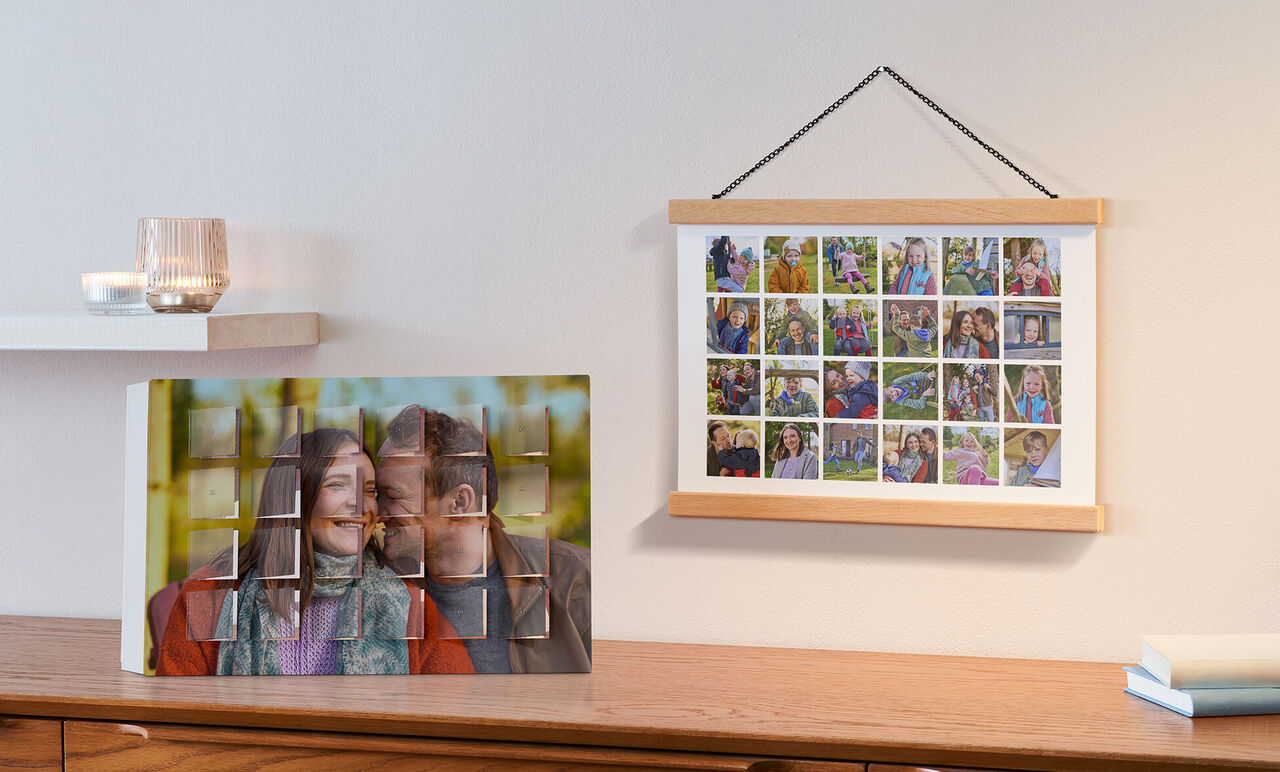 Un bel fotolibro e una cornice con foto.